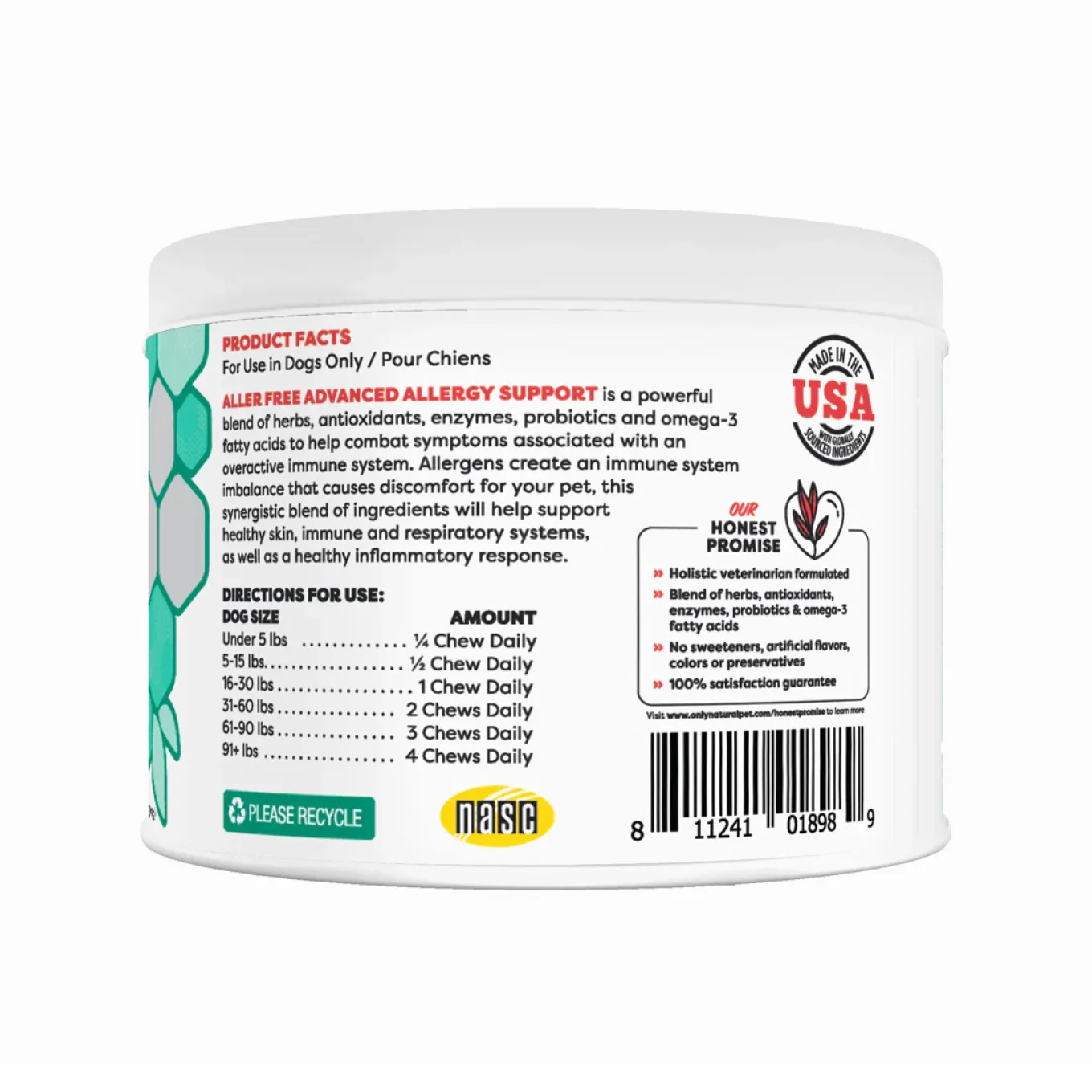 Only Natural Pet Aller Free Advanced Support Allergy Supplement for Dogs