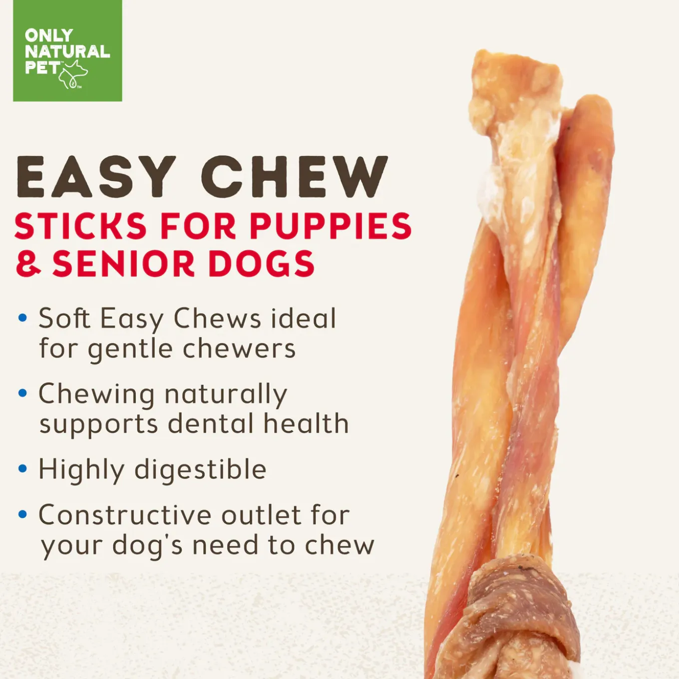 Only Natural Pet Free Range Soft Easy Chew Sticks for Puppies & Senior Dogs