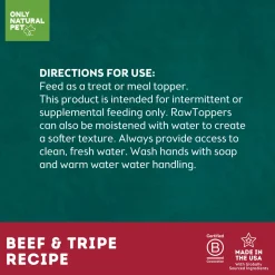 Only Natural Pet Raw Toppers Freeze-Dried Recipe Meal Topper for Dogs