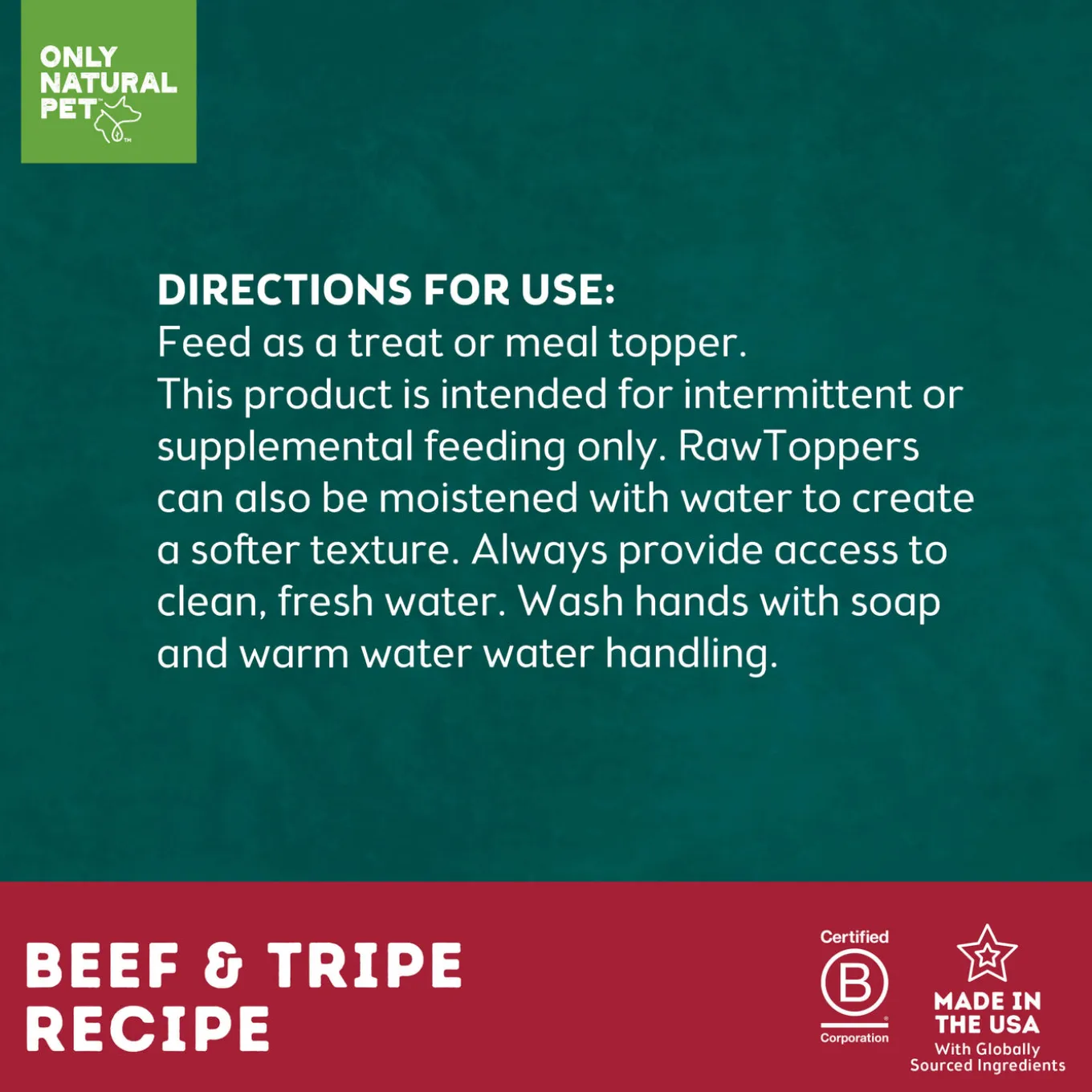Only Natural Pet Raw Toppers Freeze-Dried Recipe Meal Topper for Dogs
