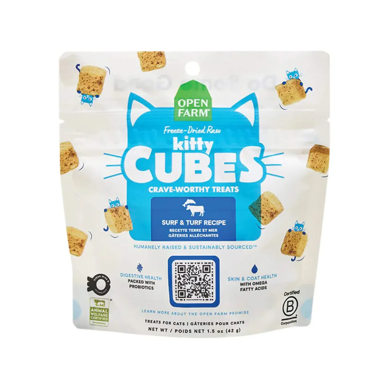 Open Farm Freeze Dried Raw Kitty Cubes Cat Treats 1.5 oz