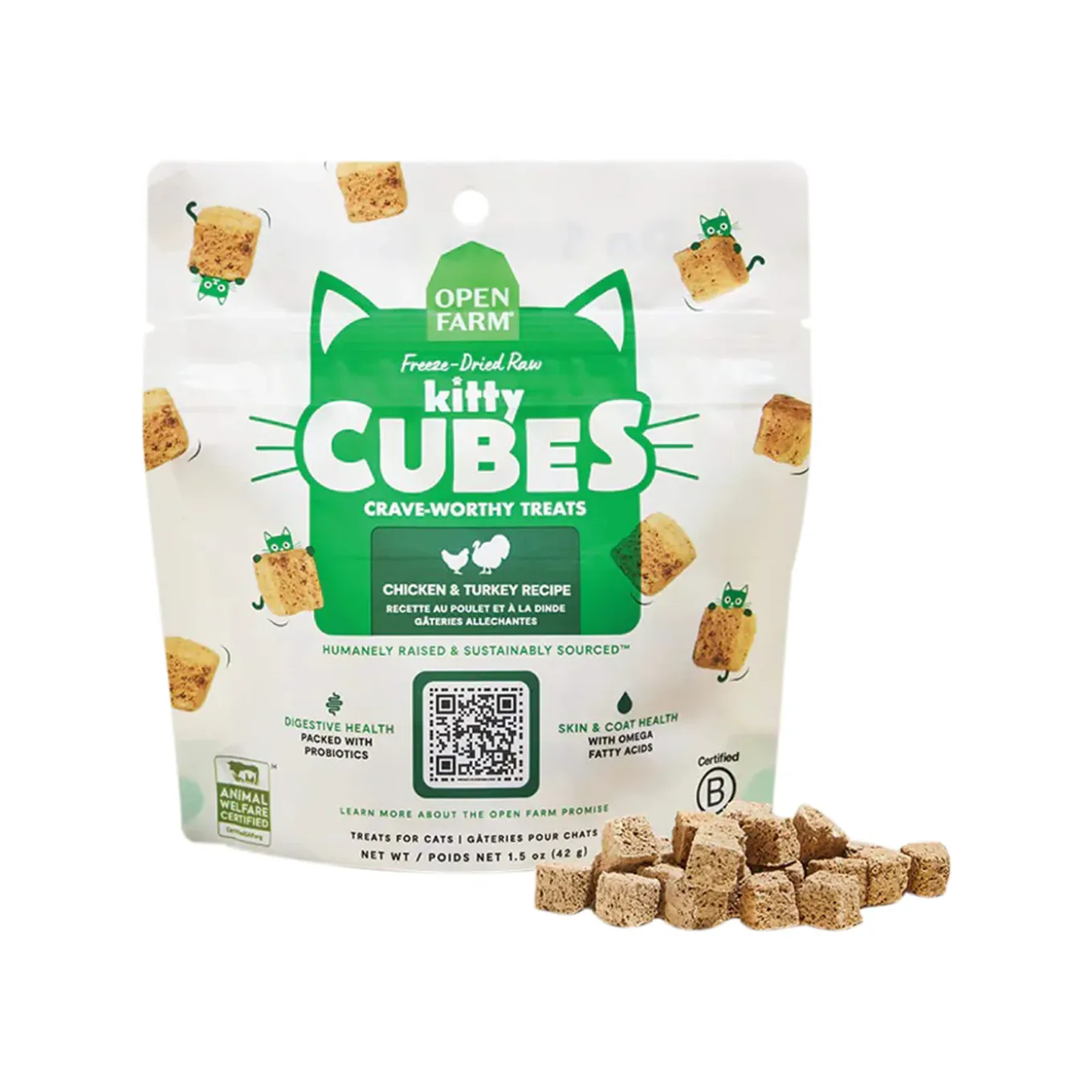 Open Farm Freeze Dried Raw Kitty Cubes Cat Treats 1.5 oz