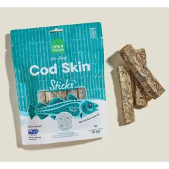 Open Farm Air Dried Cod Skins Sticks Crunchy Dog Treats