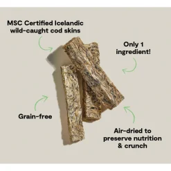 Open Farm Air Dried Cod Skins Sticks Crunchy Dog Treats