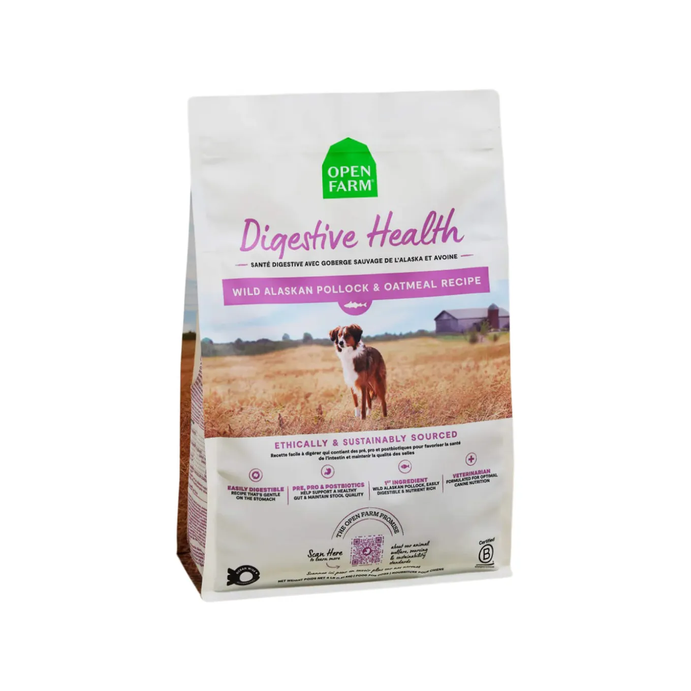 Open Farm Digestive Health Pollock & Oatmeal Dry Dog Food