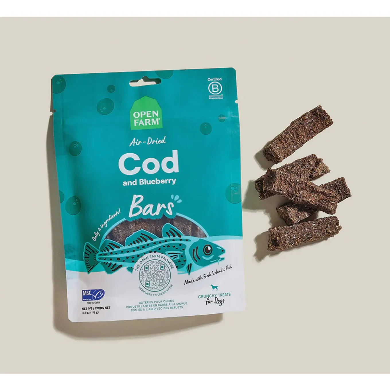 Open Farm Icelandic Air Dried Dog Treat Bars 4.1 oz
