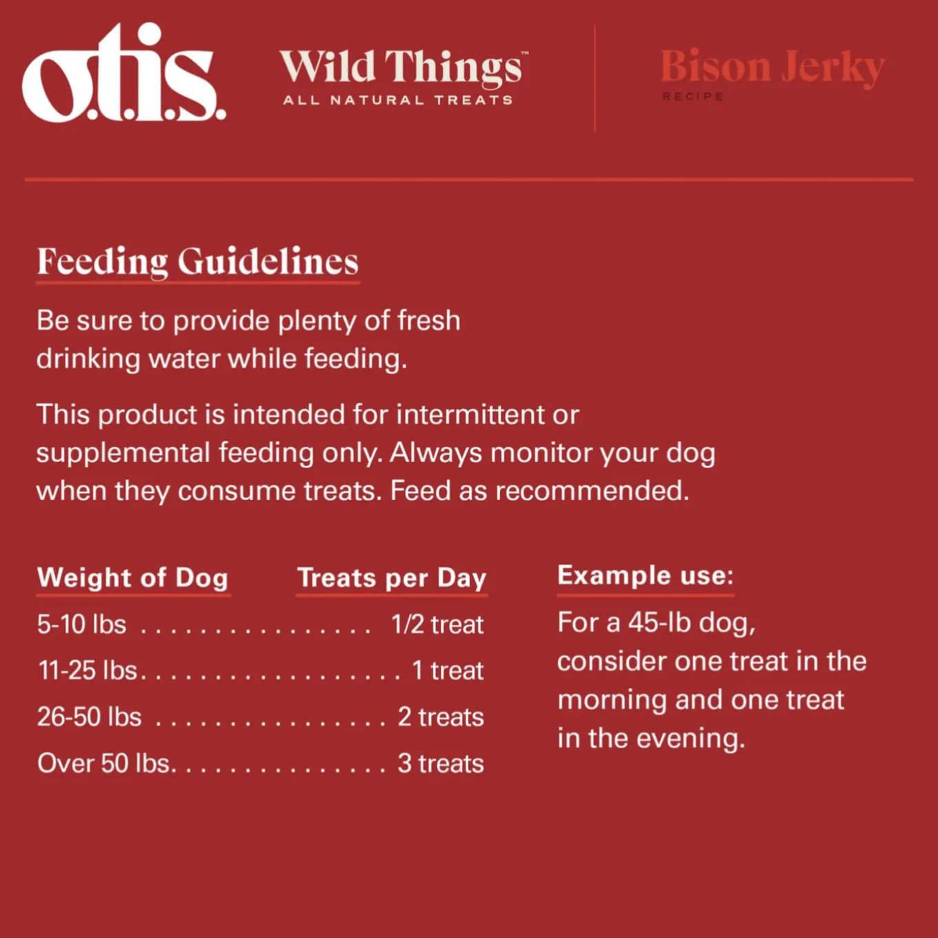 O.T.I.S. Wild Things Jerky Treats for Dogs