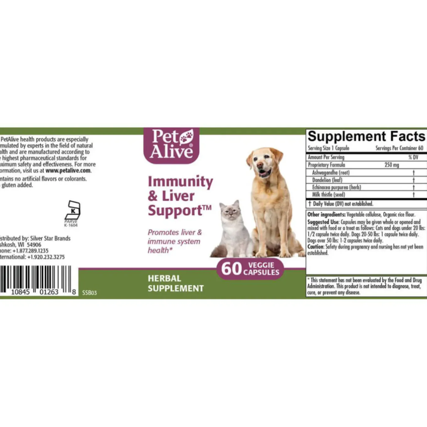 PetAlive Immunity & Liver Support Supplement for Dogs & Cats