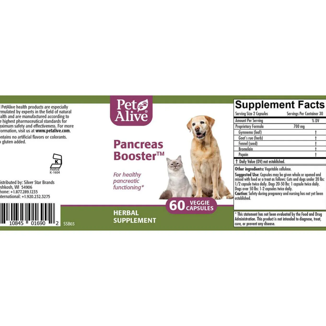 PetAlive Pancreas Booster Herbal Supplement for Dogs & Cats