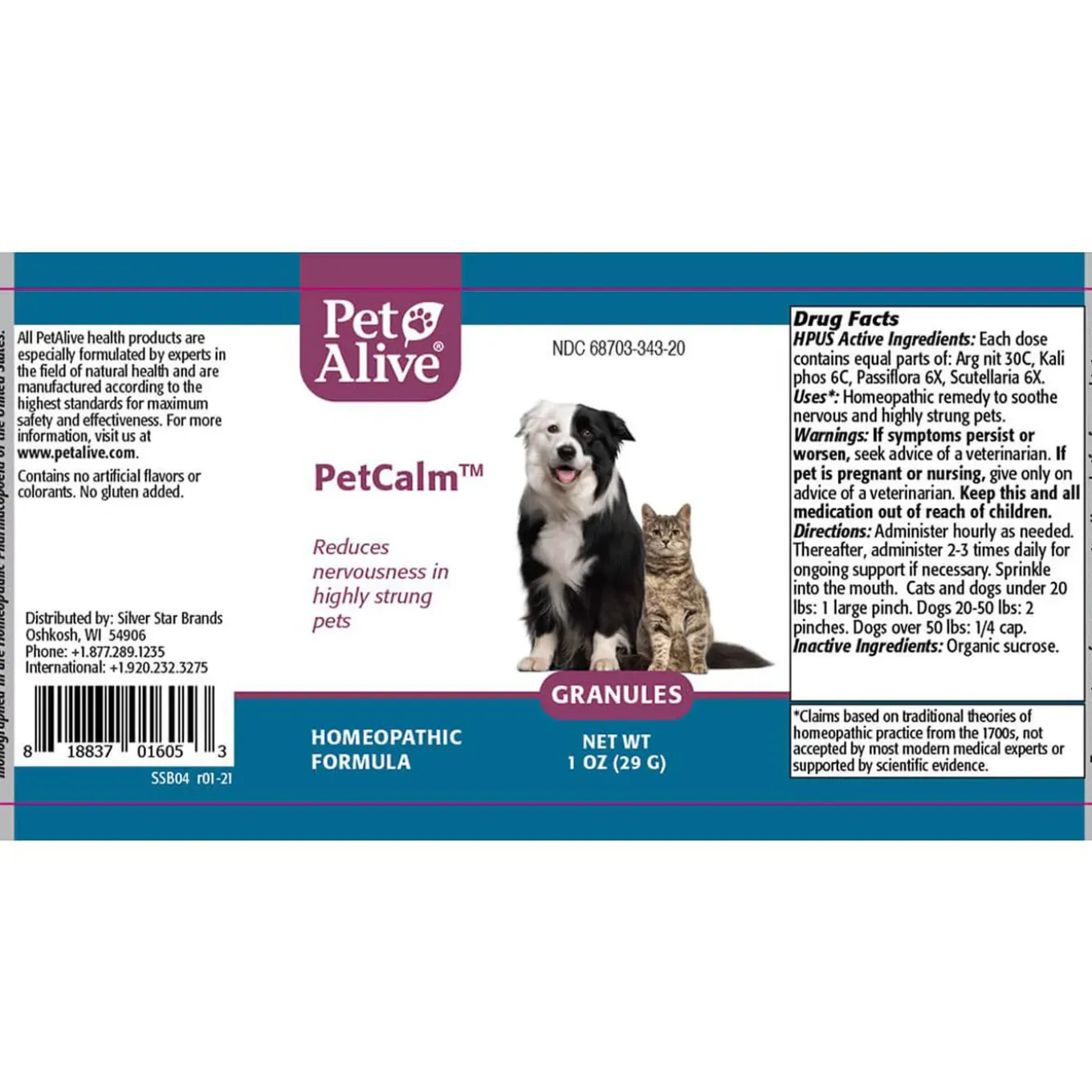 PetAlive PetCalm Homeopathic Remedy for Dogs & Cats