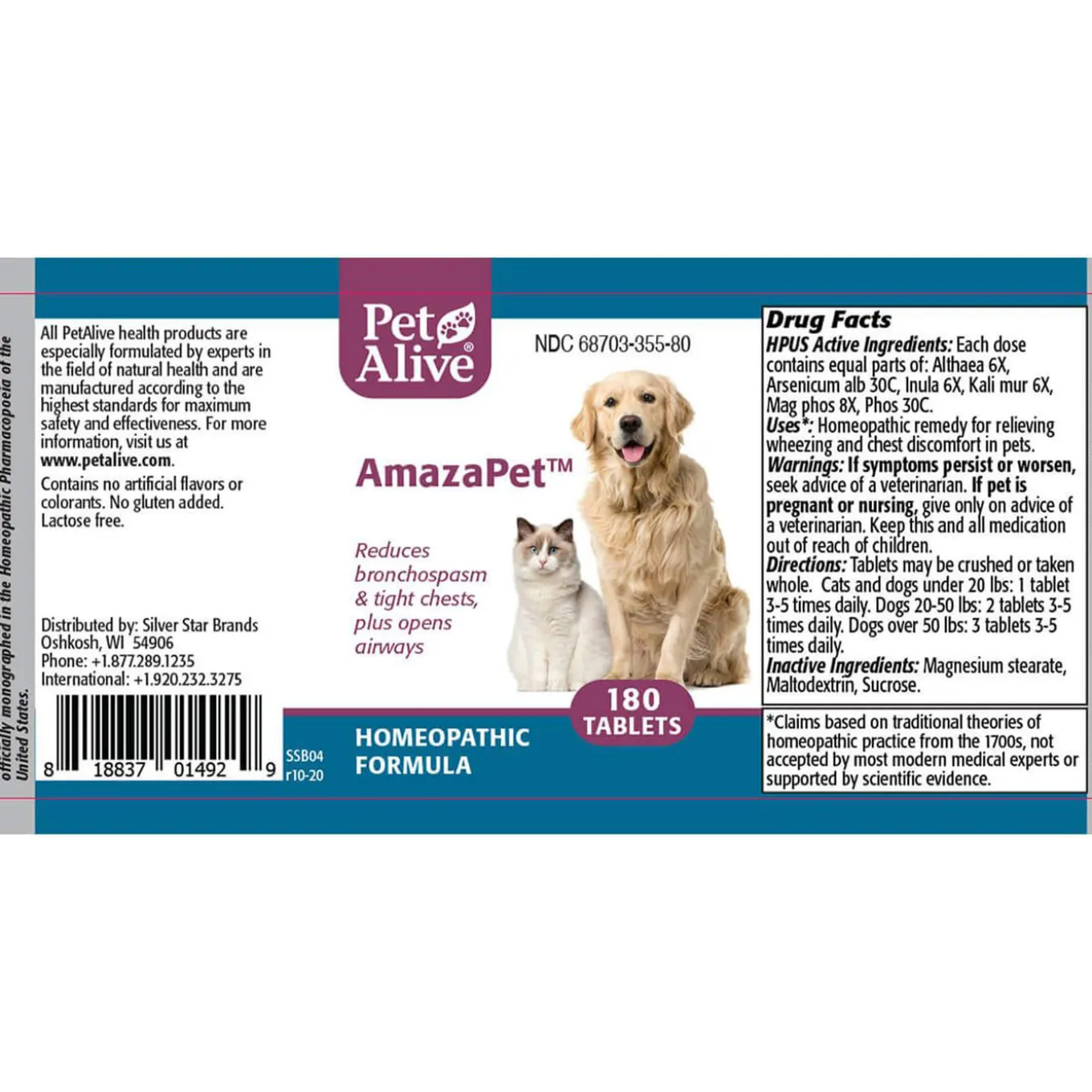 PetAlive AmazaPet Respiratory Homeopathic Remedy for Dogs & Cats