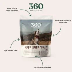 360 Pet Nutrition Freeze Dried Liver Treats for Dogs