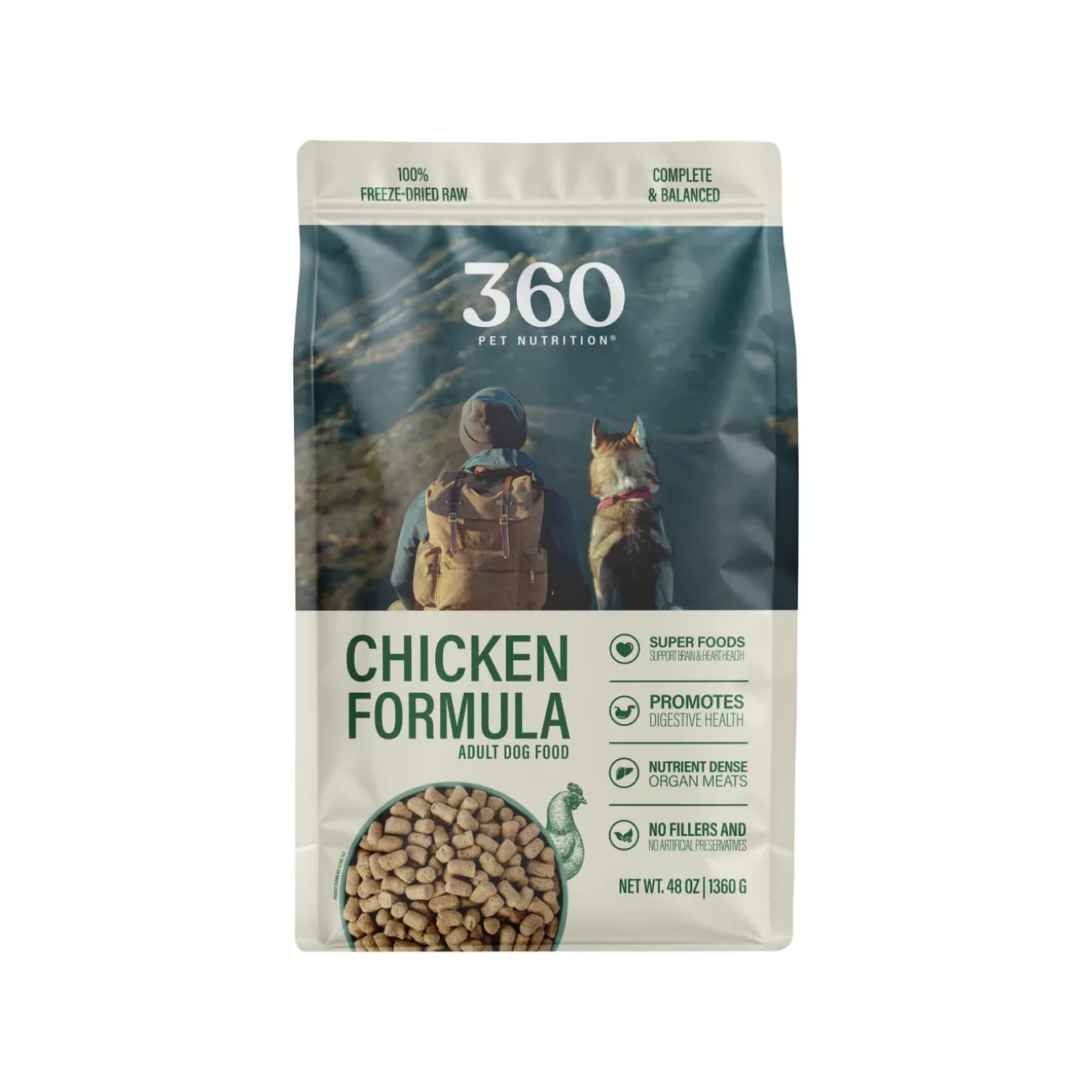 360 Pet Nutrition Freeze Dried Raw Complete Meal for Dogs
