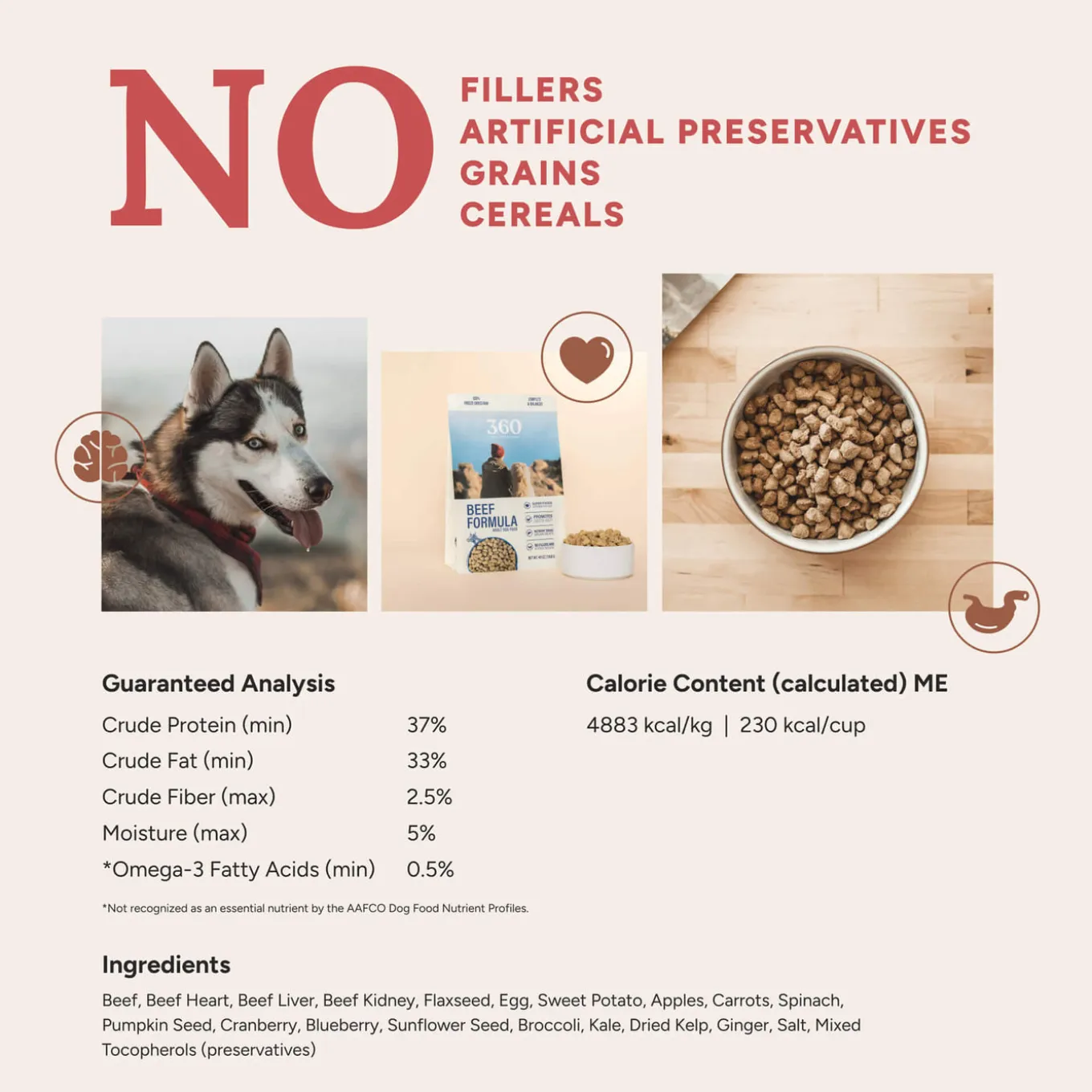 360 Pet Nutrition Freeze Dried Raw Complete Meal for Dogs