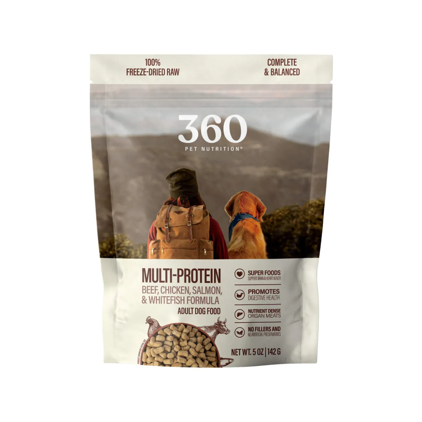 360 Pet Nutrition Freeze Dried Raw Complete Meal for Dogs