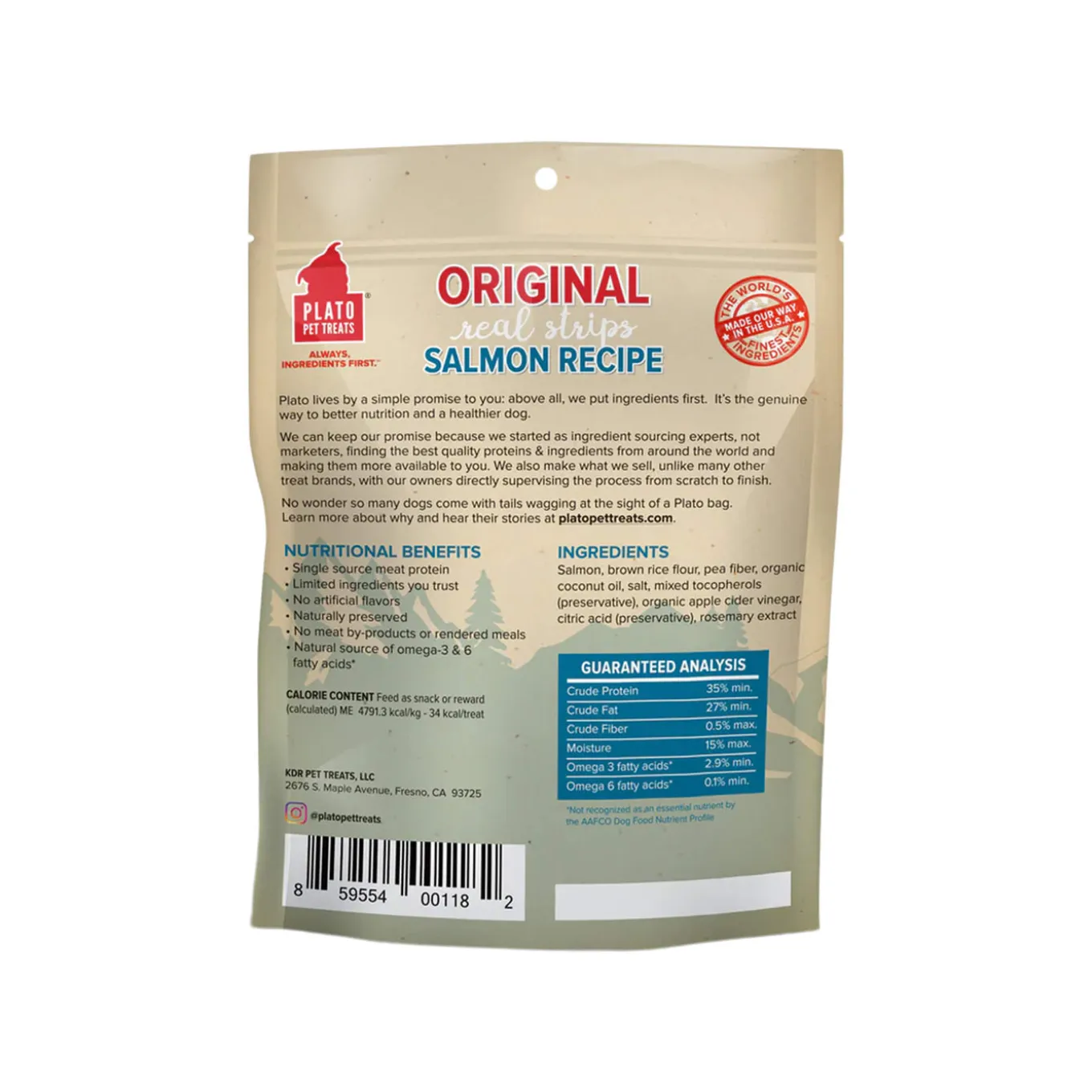 Plato Original Real Strips Jerky Treats for Dogs