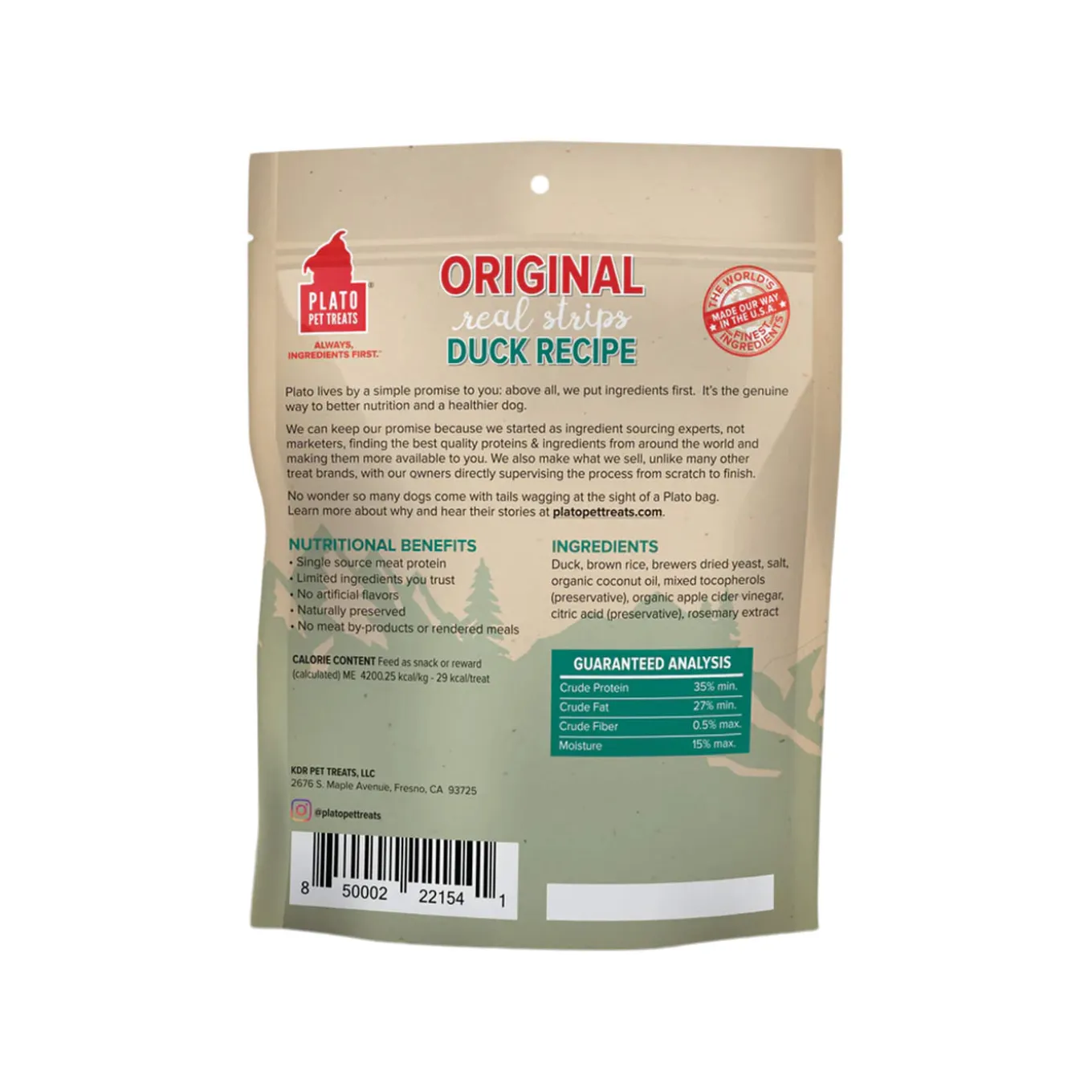 Plato Original Real Strips Jerky Treats for Dogs