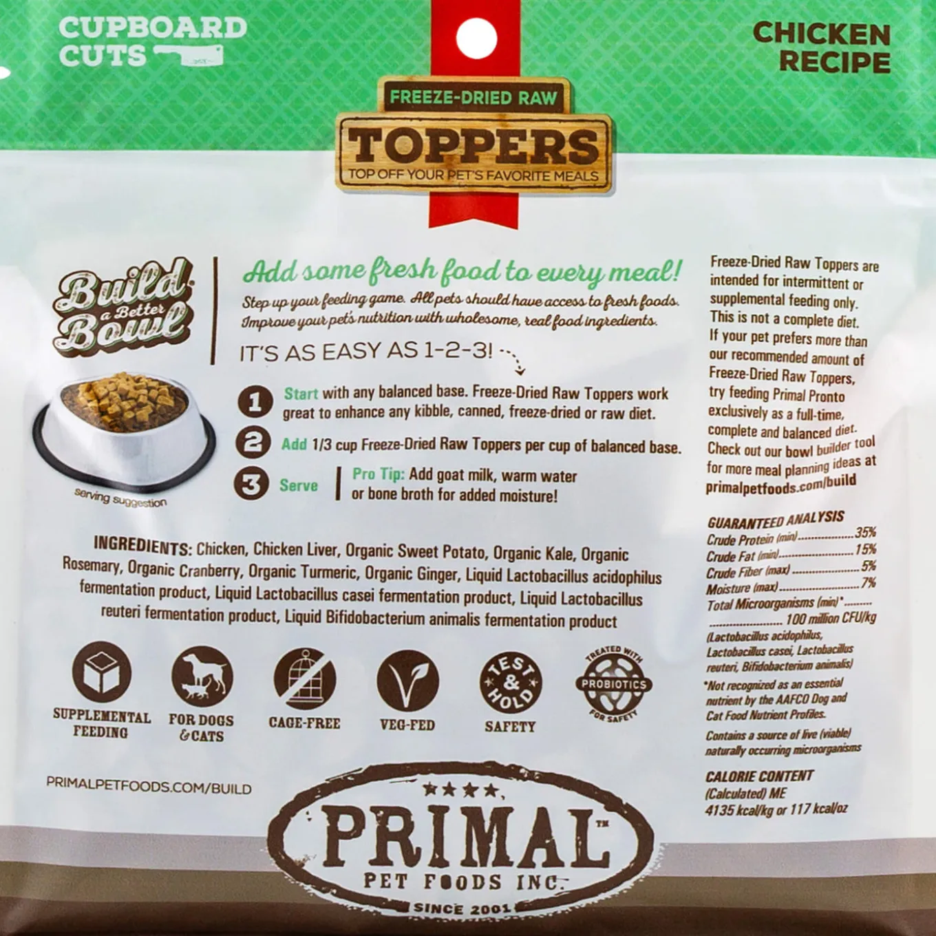 Primal Pet Foods Cupboard Cuts Freeze Dried Cat & Dog Food Topper