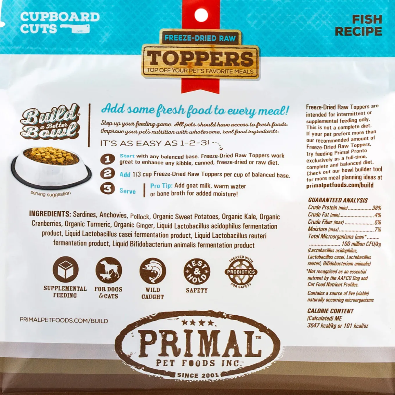Primal Pet Foods Cupboard Cuts Freeze Dried Cat & Dog Food Topper