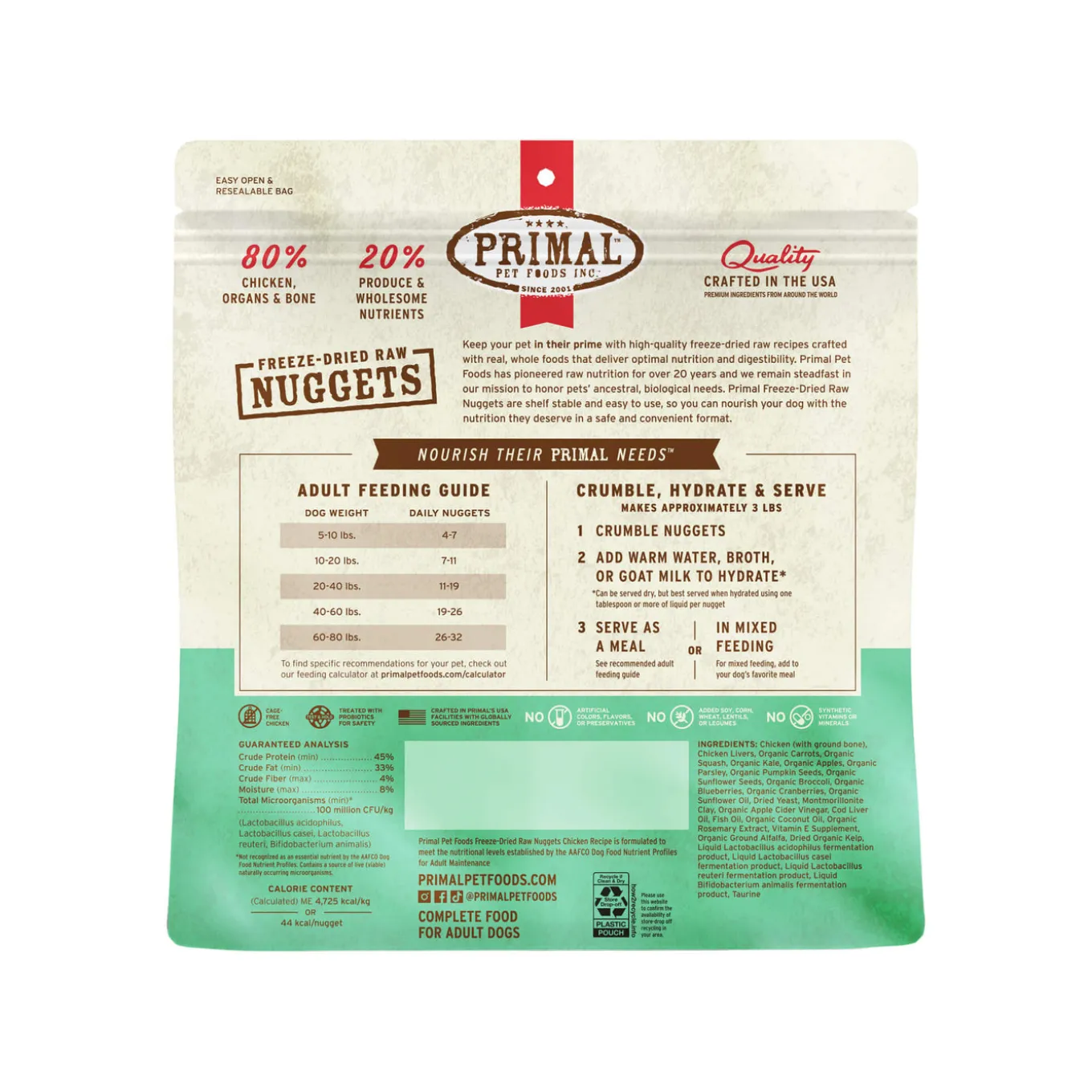 Primal Pet Foods Freeze-Dried Nuggets Dog Food