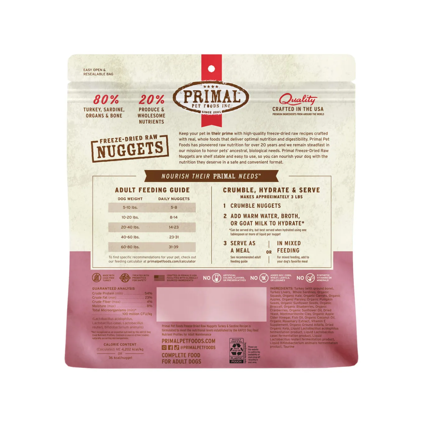 Primal Pet Foods Freeze-Dried Nuggets Dog Food