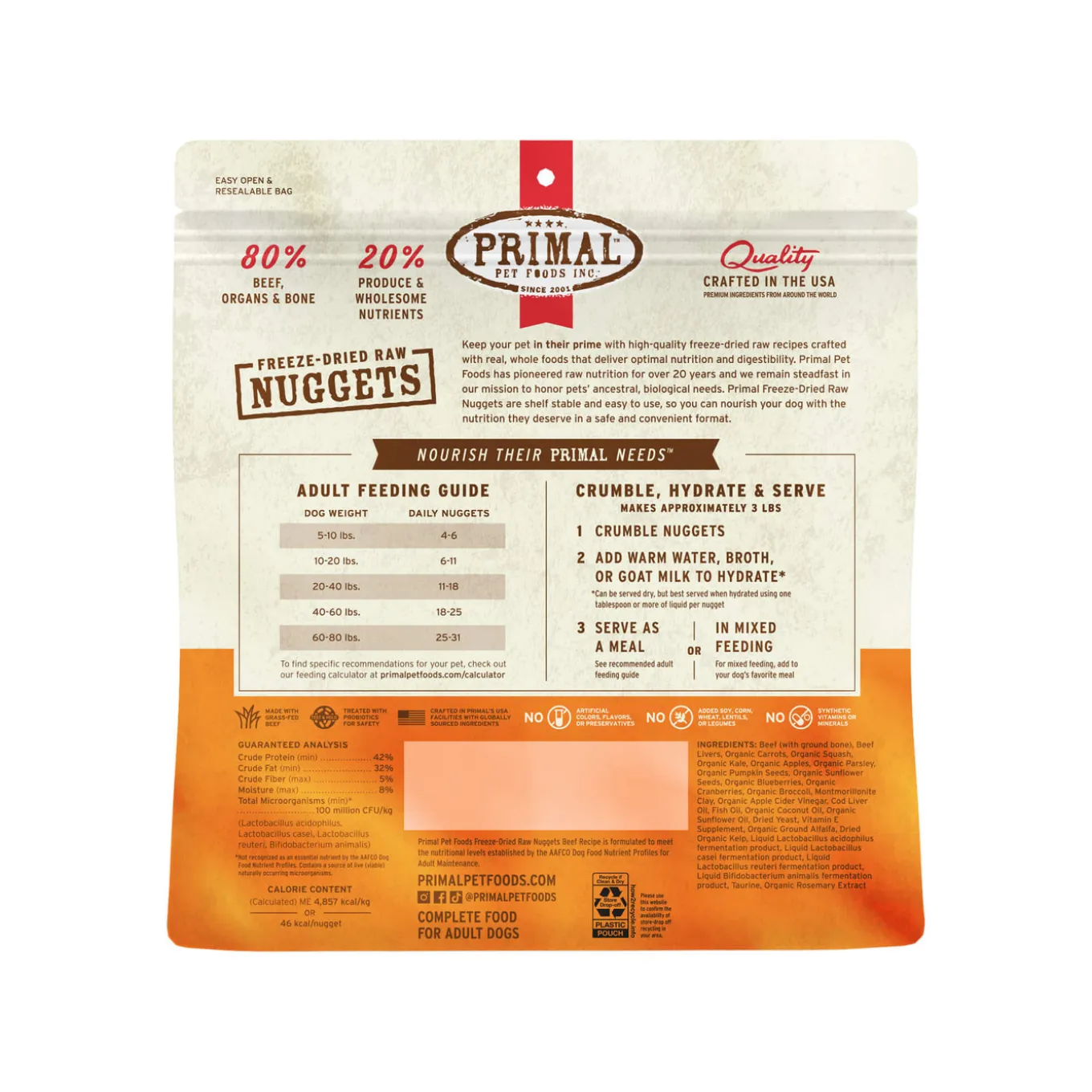 Primal Pet Foods Freeze-Dried Nuggets Dog Food