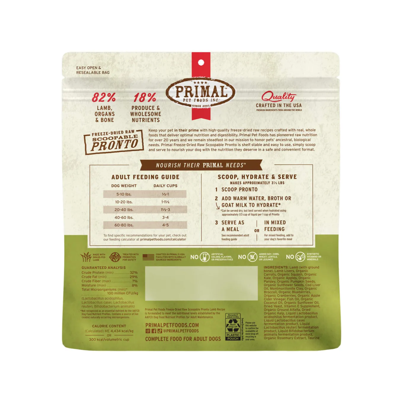 Primal Pet Foods Pronto Freeze-Dried Raw Dog Food