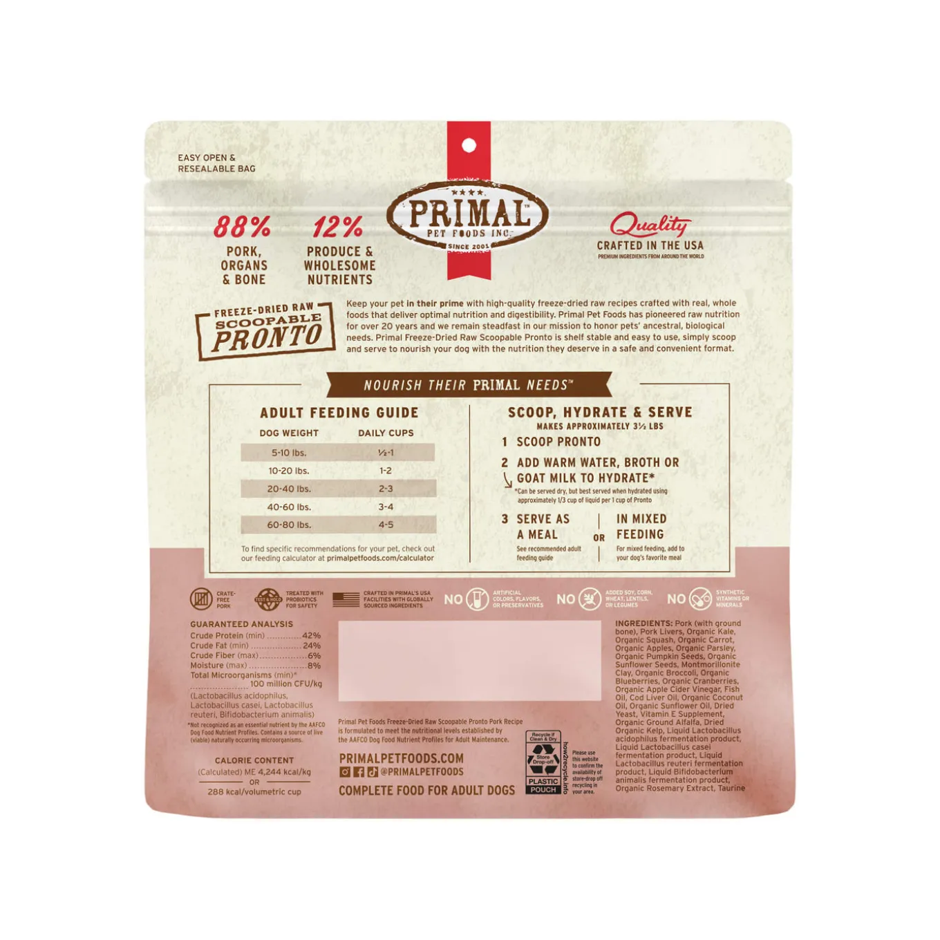 Primal Pet Foods Pronto Freeze-Dried Raw Dog Food