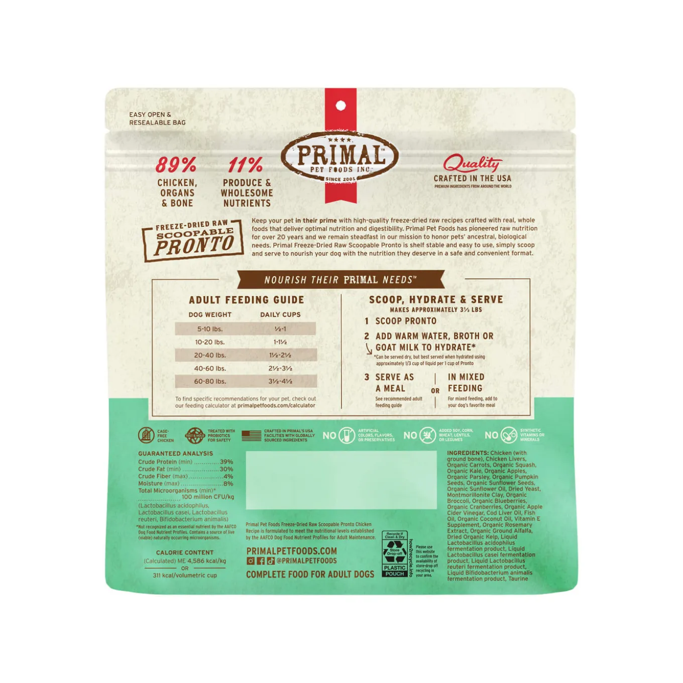 Primal Pet Foods Pronto Freeze-Dried Raw Dog Food