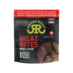 Raised Right Meat Bites Liver Treats for Dogs & Cats