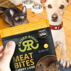Raised Right Meat Bites Liver Treats for Dogs & Cats
