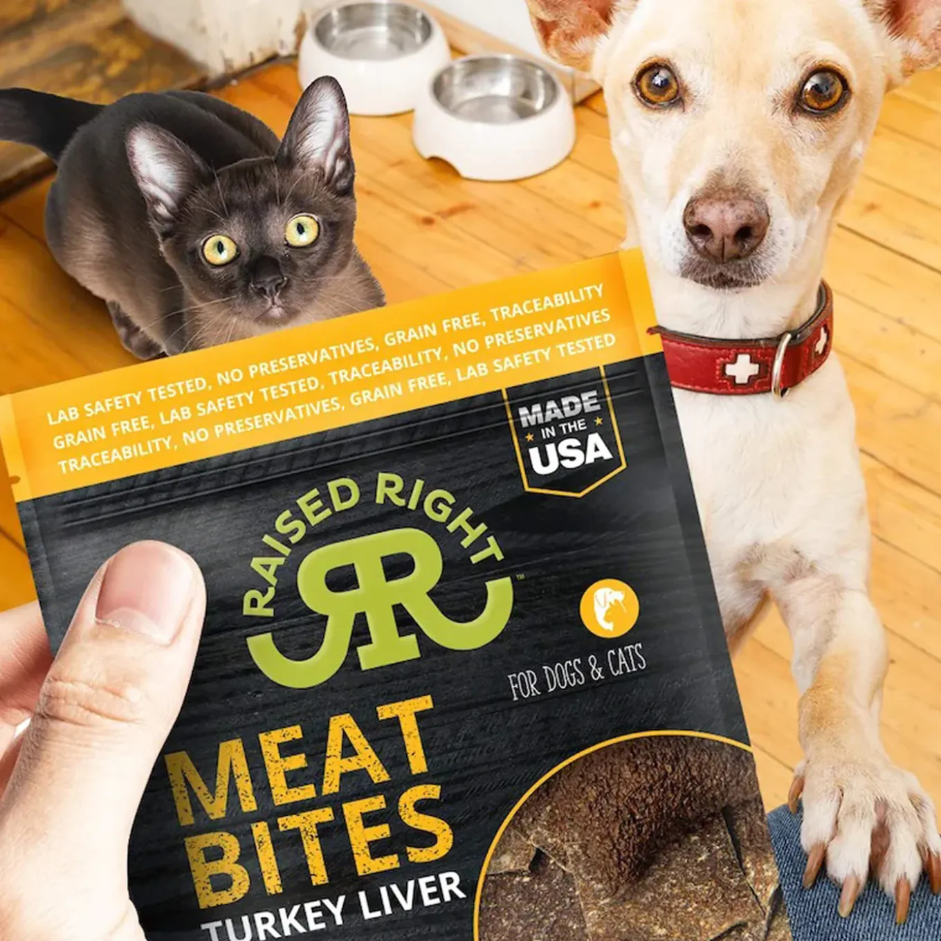 Raised Right Meat Bites Liver Treats for Dogs & Cats
