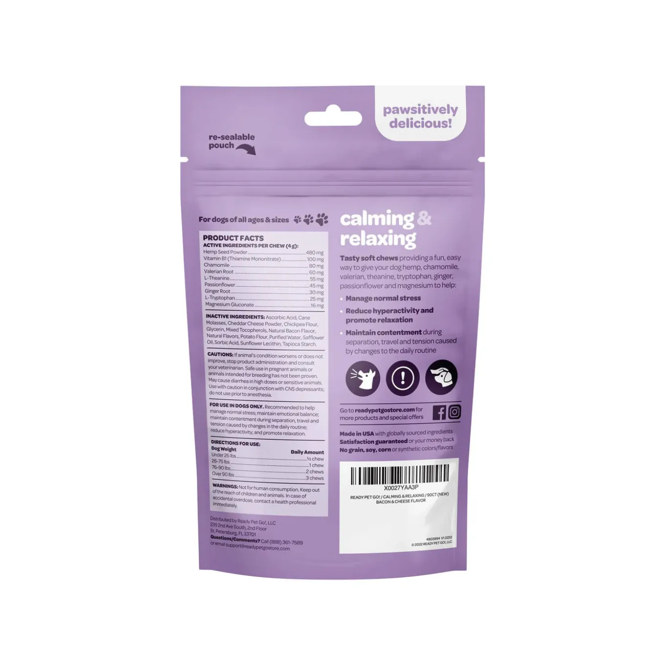 Ready Pet Go! Calming & Relaxing Supplement for Dogs