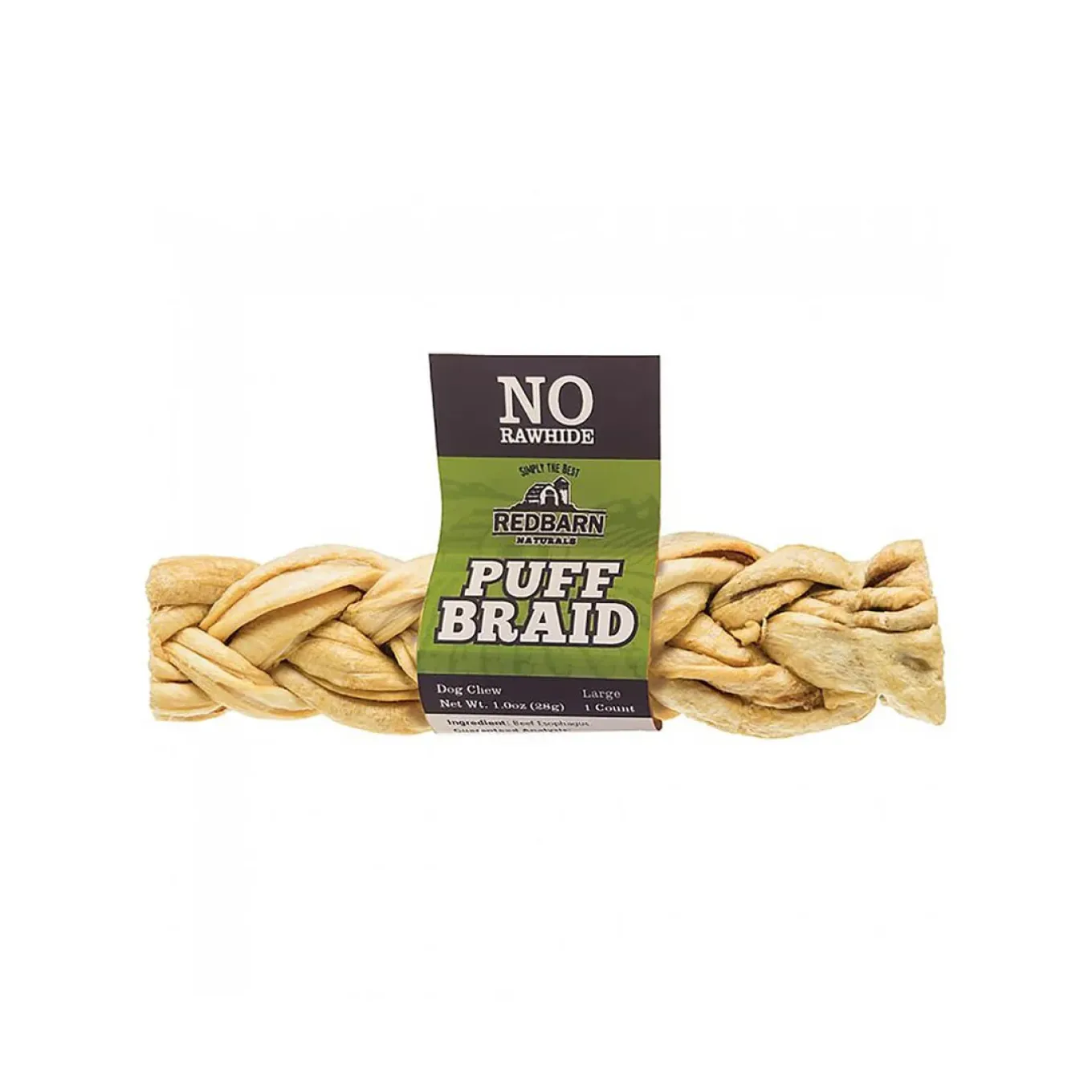 Redbarn Naturals Puff Braid Beef Esophagus Dog Chew
