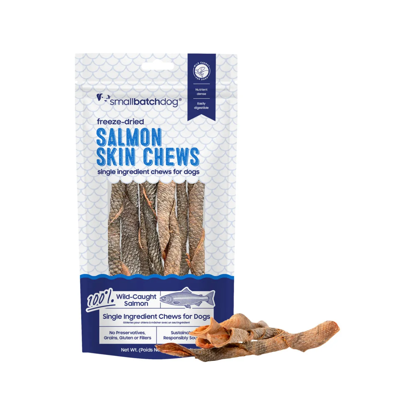 SmallBatch Freeze Dried Fish Skin Chews for Dogs