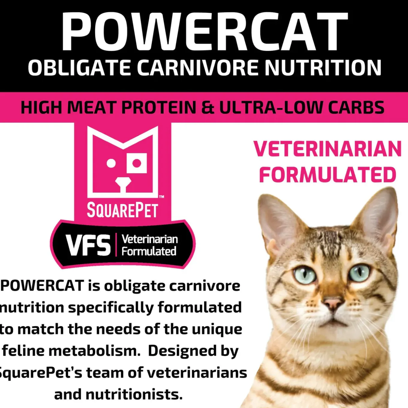 Square Pet VFS Powercat Obligate Carnivore Nutrition Dry Cat Food