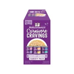 Stella & Chewy's Cravings Morsels Shreds Variety Pack Cat Food 2.8 oz Case of 24