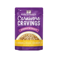 Stella & Chewy's Cravings Morsels with Gravy Cat Food 2.8 oz Case of 24