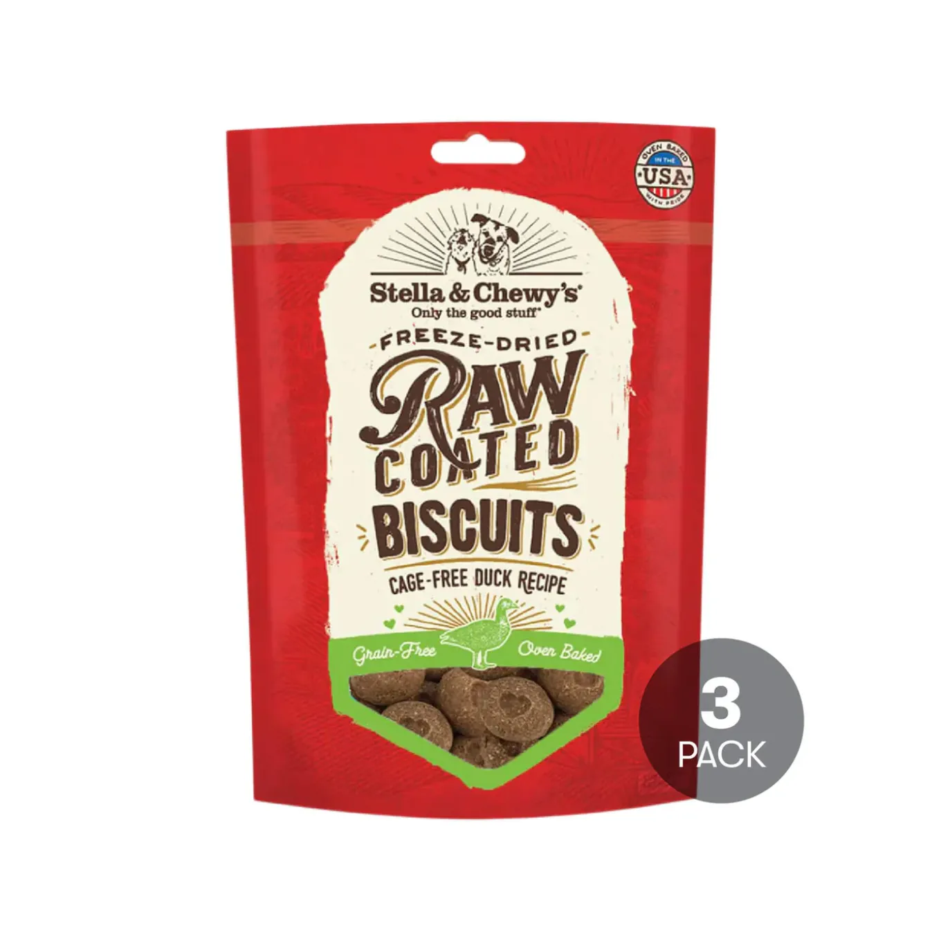 Stella & Chewy's Raw Coated Biscuit Freeze Dried Dog Treat