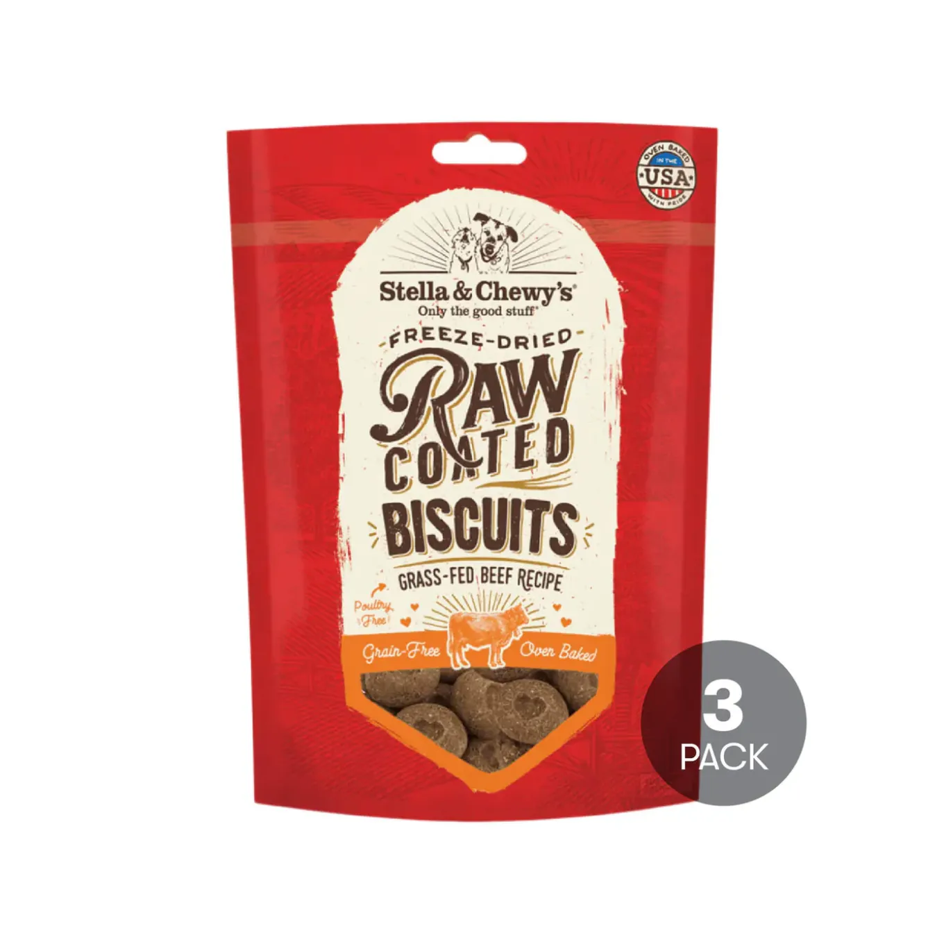 Stella & Chewy's Raw Coated Biscuit Freeze Dried Dog Treat