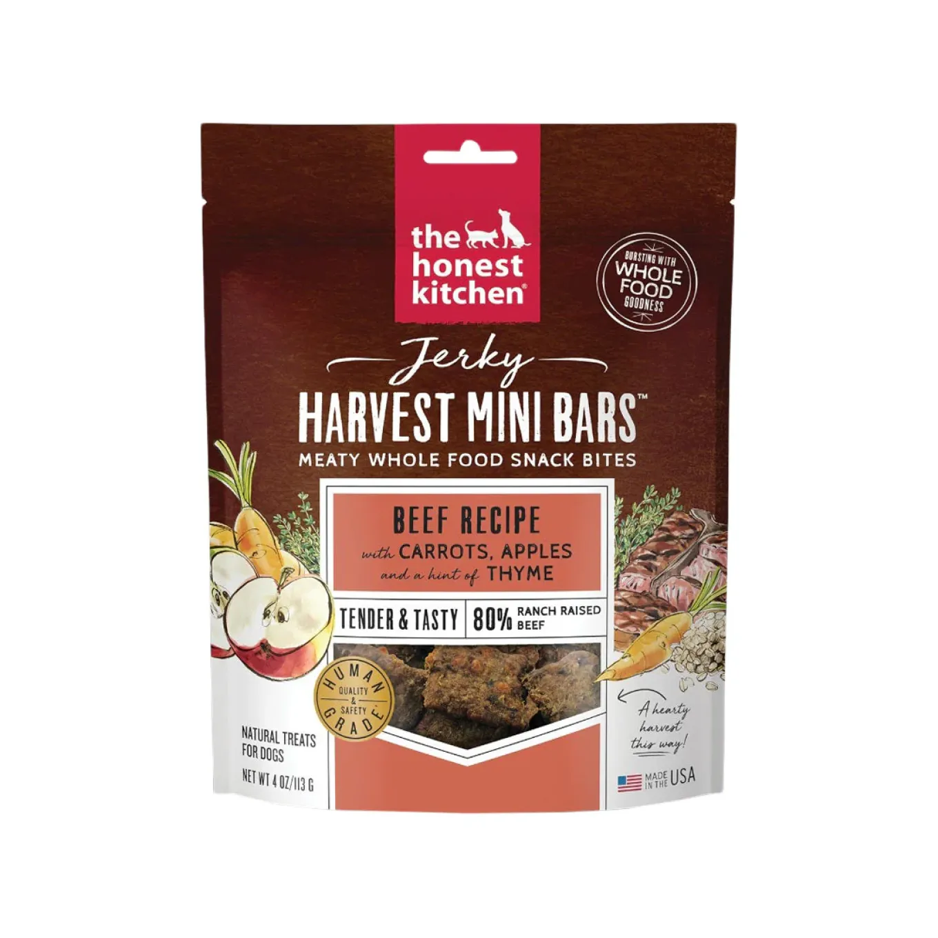 The Honest Kitchen Jerky Harvest Mini Bars 4 oz Treats for Dogs