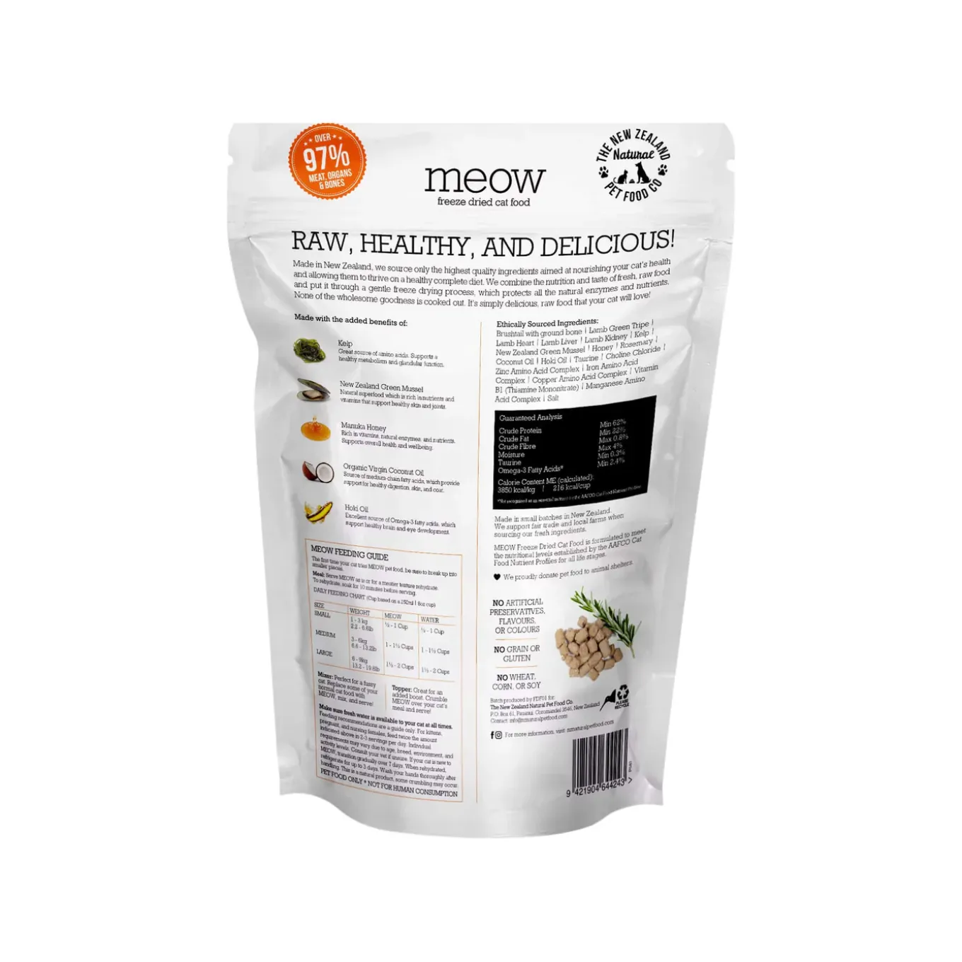 The New Zealand Natural Pet Food Co. MEOW Freeze Dried Cat Food