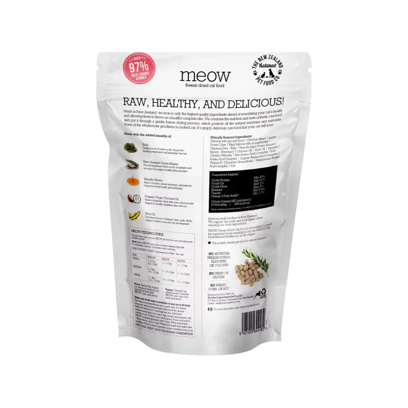 The New Zealand Natural Pet Food Co. MEOW Freeze Dried Cat Food