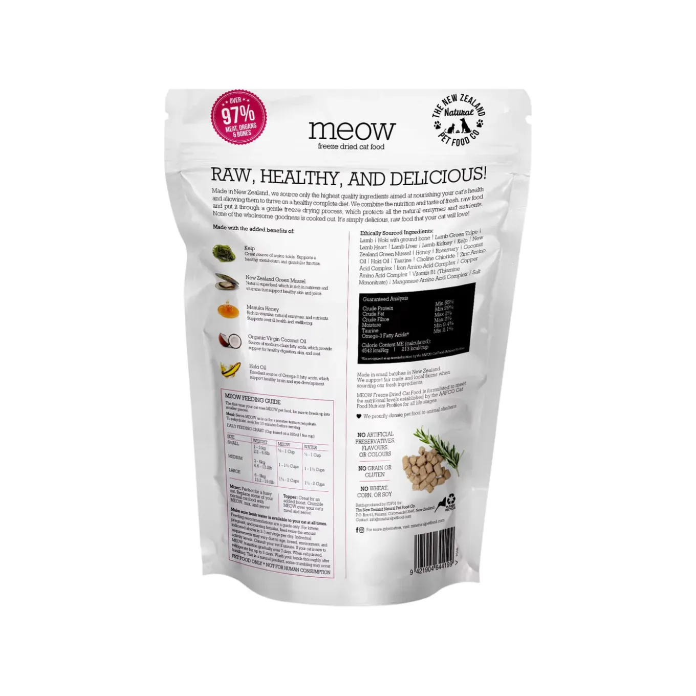 The New Zealand Natural Pet Food Co. MEOW Freeze Dried Cat Food