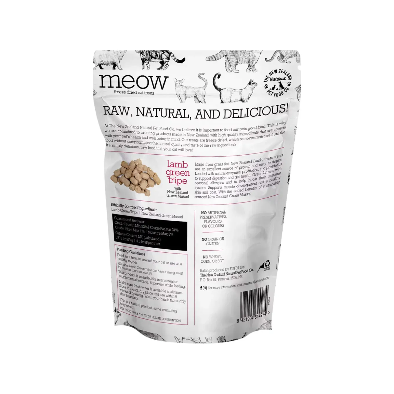 The New Zealand Natural Pet Food Co. MEOW Freeze Dried Cat Treats