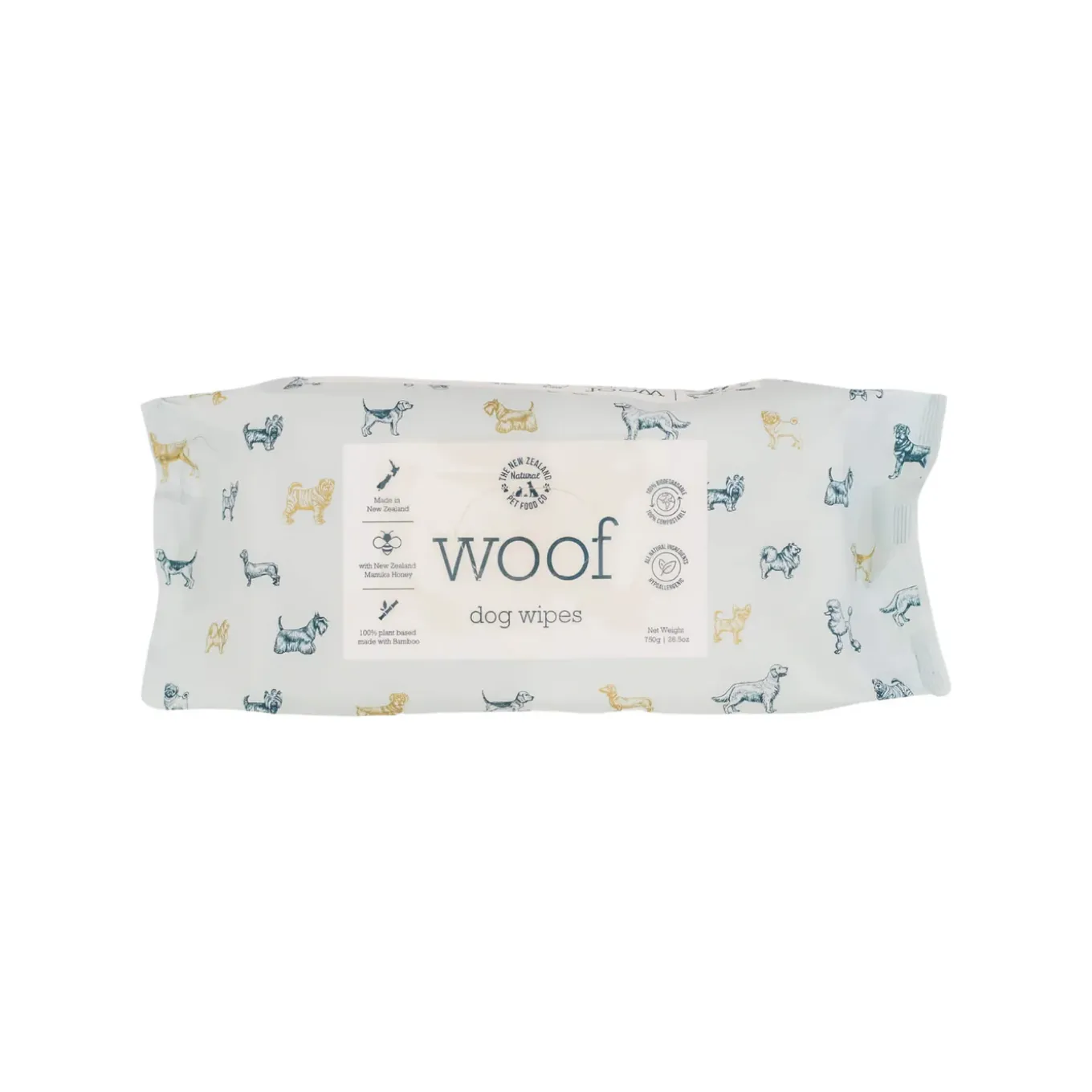 The New Zealand Natural Pet Food Co. WOOF Manuka Honey Wipes for Dogs