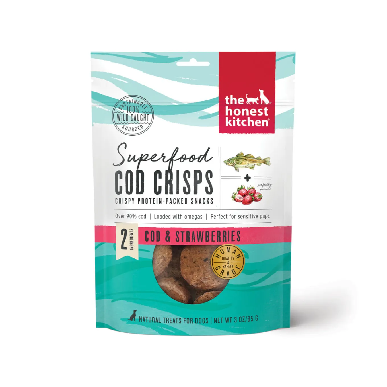 The Honest Kitchen Superfood Crisps Cod Fish Treats for Dogs