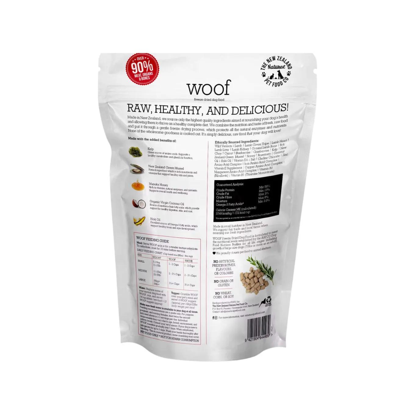 The New Zealand Natural Pet Food Co. WOOF Freeze Dried Dog Food