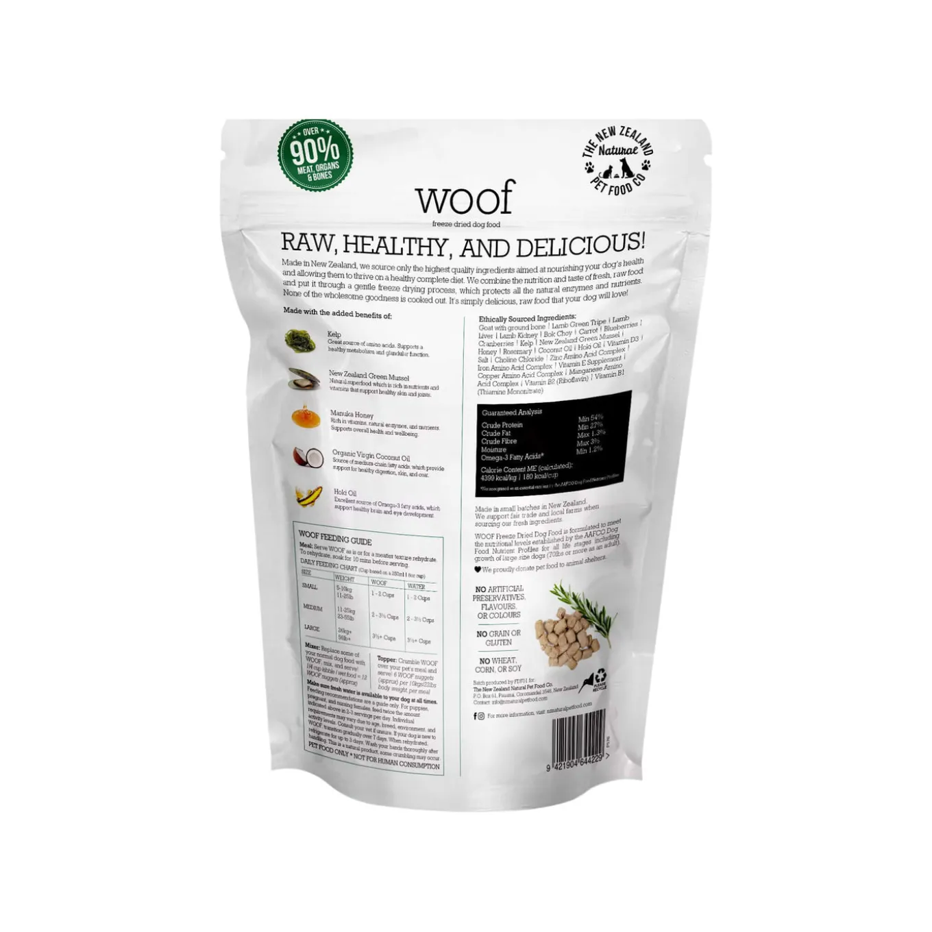 The New Zealand Natural Pet Food Co. WOOF Freeze Dried Dog Food