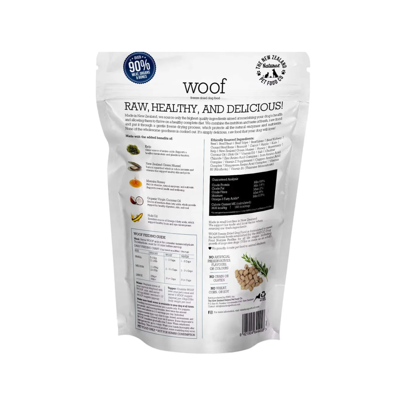 The New Zealand Natural Pet Food Co. WOOF Freeze Dried Dog Food